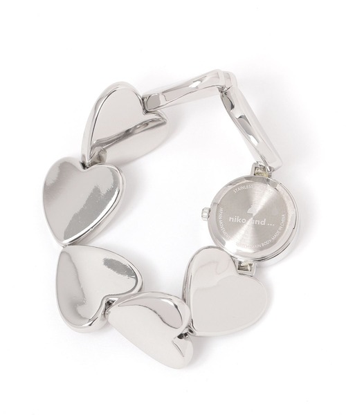 niko and...（ニコアンド）の「ハートゴムブレスレットウォッチ（アナログ腕時計・レディース・グレー/ブラウン/イエロー・0）」の10枚目の写真