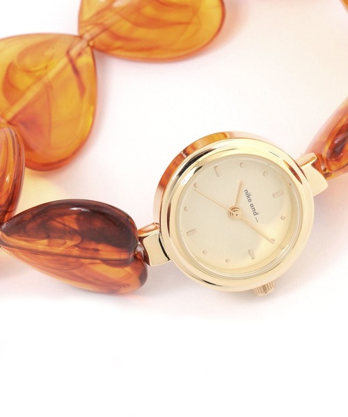 niko and...（ニコアンド）の「ハートゴムブレスレットウォッチ（アナログ腕時計・レディース・グレー/ブラウン/イエロー・0）」の8枚目の写真