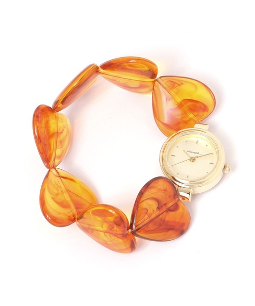 niko and...（ニコアンド）の「ハートゴムブレスレットウォッチ（アナログ腕時計・レディース・グレー/ブラウン/イエロー・0）」の13枚目の写真