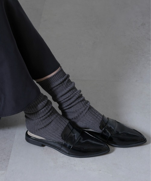 NANO universe（ナノユニバース）の「ルーズリブソックス（ソックス/靴下・レディース・オフホワイト/グレー/ブラック・FREE）」の3枚目の写真