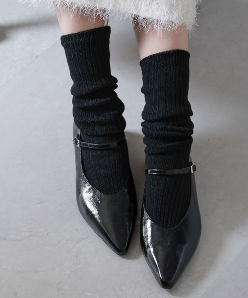 NANO universe（ナノユニバース）の「ルーズリブソックス（ソックス/靴下・レディース・オフホワイト/グレー/ブラック・FREE）」の2枚目の写真