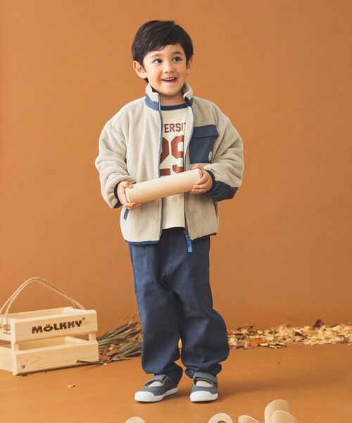 B:MING by BEAMS（ビーミングバイビームス）の「ボアフリース ブルゾン（90～150cm）（ブルゾン・キッズ・レッド系その他2/グリーン/ベージュ・130/120/110/100/90/150/140）」の8枚目の写真