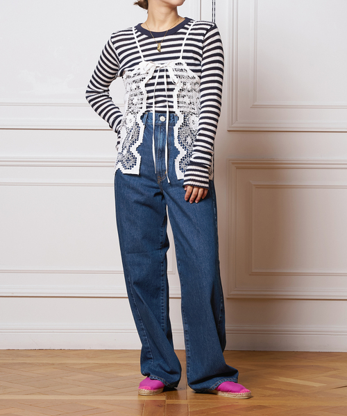 IENA LA BOUCLE(イエナラブークル)の「NEEDBY heritage/ニードバイヘリテージ KOH KOJIMA DK BLUE N1C601237KDB(デニムパンツ・レディース・ライトブルー・26/25/24)」の8枚目の写真