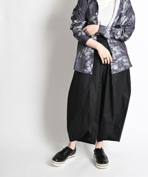 コットン コクーンワイドパンツ ウエストゴム バルーンパンツ