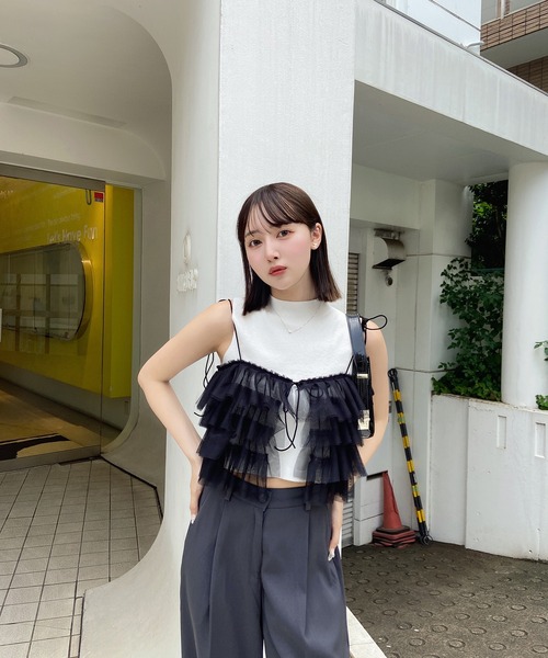 RiLi(リリ)の「チュールビスチェ【RL】(その他トップス・レディース・ホワイト/ブラック・FREE)」の9枚目の写真