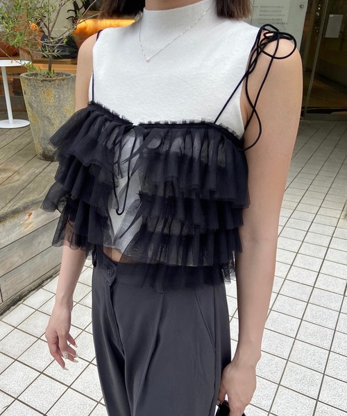 RiLi(リリ)の「チュールビスチェ【RL】(その他トップス・レディース・ホワイト/ブラック・FREE)」の6枚目の写真