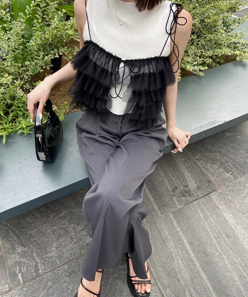 RiLi(リリ)の「チュールビスチェ【RL】(その他トップス・レディース・ホワイト/ブラック・FREE)」の3枚目の写真