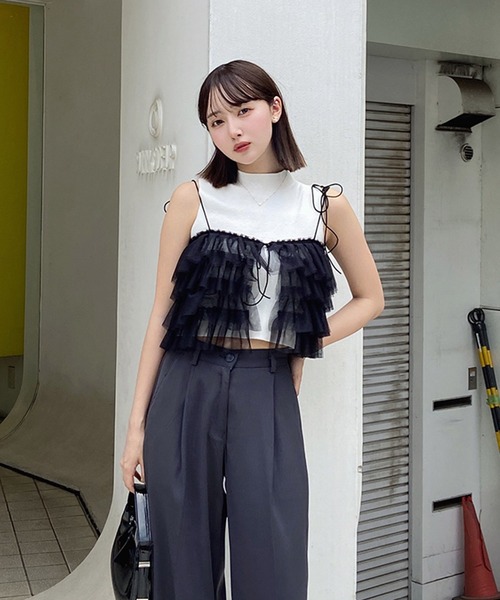 RiLi(リリ)の「チュールビスチェ【RL】(その他トップス・レディース・ホワイト/ブラック・FREE)」の12枚目の写真