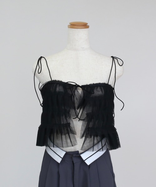 RiLi(リリ)の「チュールビスチェ【RL】(その他トップス・レディース・ホワイト/ブラック・FREE)」の13枚目の写真