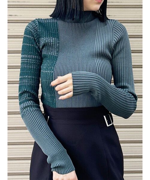 MURUA(ムルーア)の「ミクスチャーファインニット(ニット/セーター・レディース・オレンジ/ベージュ/ブラック/ブルー・FREE)」の3枚目の写真