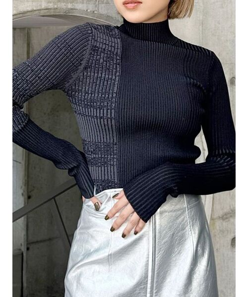 MURUA(ムルーア)の「ミクスチャーファインニット(ニット/セーター・レディース・オレンジ/ベージュ/ブラック/ブルー・FREE)」の2枚目の写真