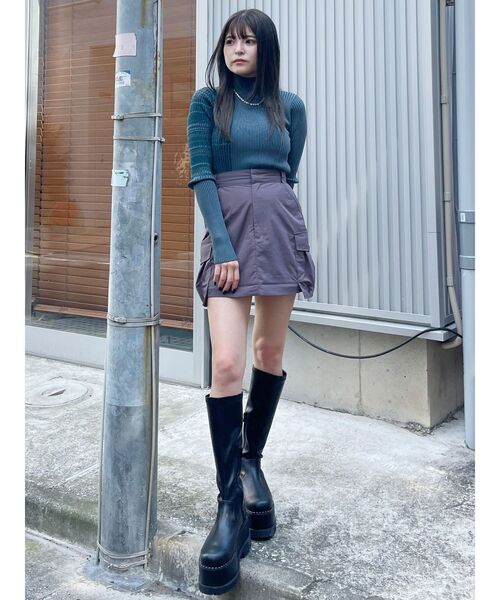 MURUA(ムルーア)の「ミクスチャーファインニット(ニット/セーター・レディース・オレンジ/ベージュ/ブラック/ブルー・FREE)」の7枚目の写真