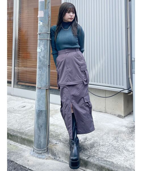 MURUA(ムルーア)の「ミクスチャーファインニット(ニット/セーター・レディース・オレンジ/ベージュ/ブラック/ブルー・FREE)」の8枚目の写真