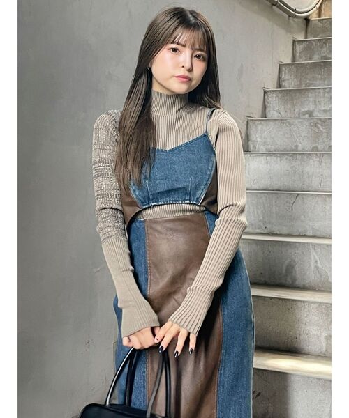 MURUA(ムルーア)の「ミクスチャーファインニット(ニット/セーター・レディース・オレンジ/ベージュ/ブラック/ブルー・FREE)」の9枚目の写真