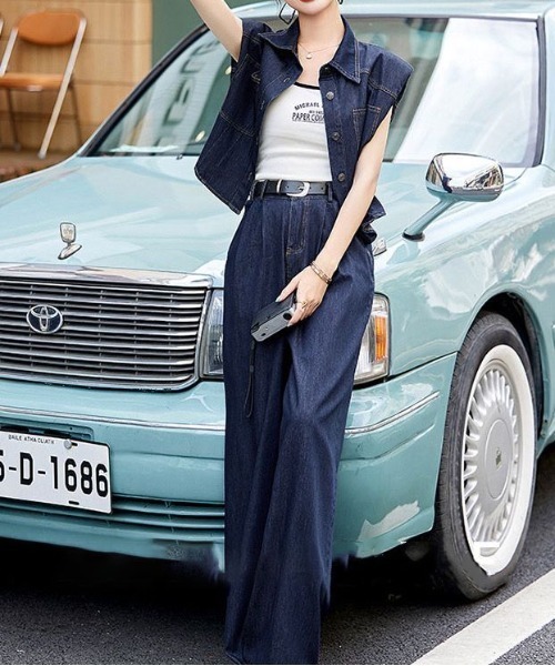 アルベロベロ　ジーンズベストパンツセットアップ アルベロベロ ジーンズベストパンツセットアップ