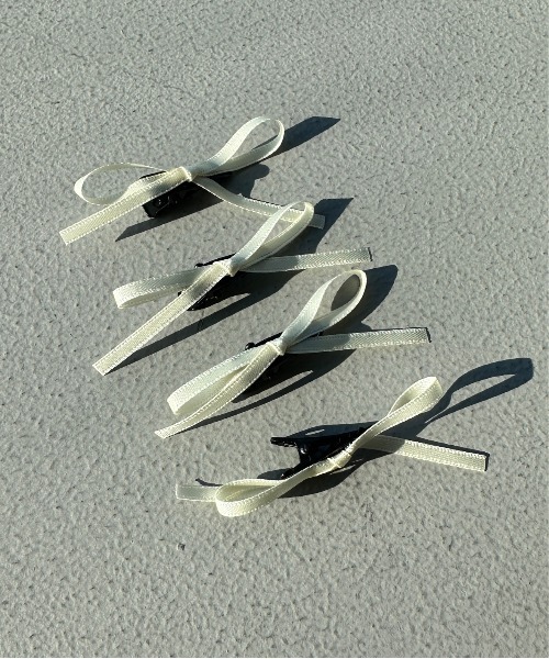 kutir(クティール)の「kutirlune/【4SET】アソートリボンピン(ヘアピン・レディース・ブルー/ピンク/ホワイト/イエロー・FREE)」の1枚目の写真