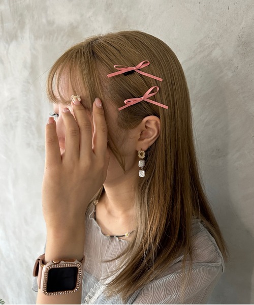 kutir(クティール)の「kutirlune/【4SET】アソートリボンピン(ヘアピン・レディース・ブルー/ピンク/ホワイト/イエロー・FREE)」の7枚目の写真