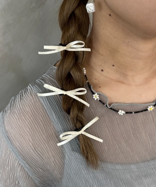 kutir(クティール)の「kutirlune/【4SET】アソートリボンピン(ヘアピン・レディース・ブルー/ピンク/ホワイト/イエロー・FREE)」の9枚目の写真