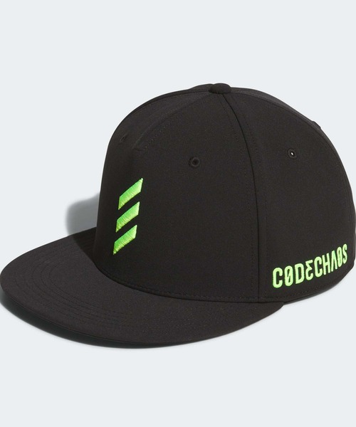 青と赤のフラットビルキャップ アーチロゴ刺繍コットン×メッシュフラットビルCAP | bassmania.jp