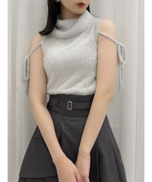 dazzlin（ダズリン）の「ミニシャギーオフタートル（ニット/セーター・レディース・オフホワイト/ライトグレー/ピンク/イエロー/モカ・FREE）」の3枚目の写真