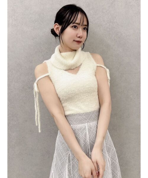 dazzlin（ダズリン）の「ミニシャギーオフタートル（ニット/セーター・レディース・オフホワイト/ライトグレー/ピンク/イエロー/モカ・FREE）」の20枚目の写真