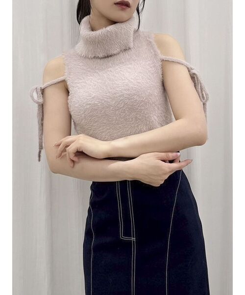 dazzlin（ダズリン）の「ミニシャギーオフタートル（ニット/セーター・レディース・オフホワイト/ライトグレー/ピンク/イエロー/モカ・FREE）」の14枚目の写真