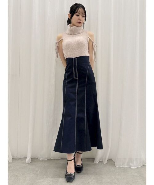 dazzlin（ダズリン）の「ミニシャギーオフタートル（ニット/セーター・レディース・オフホワイト/ライトグレー/ピンク/イエロー/モカ・FREE）」の12枚目の写真