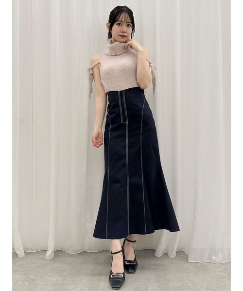 dazzlin（ダズリン）の「ミニシャギーオフタートル（ニット/セーター・レディース・オフホワイト/ライトグレー/ピンク/イエロー/モカ・FREE）」の11枚目の写真