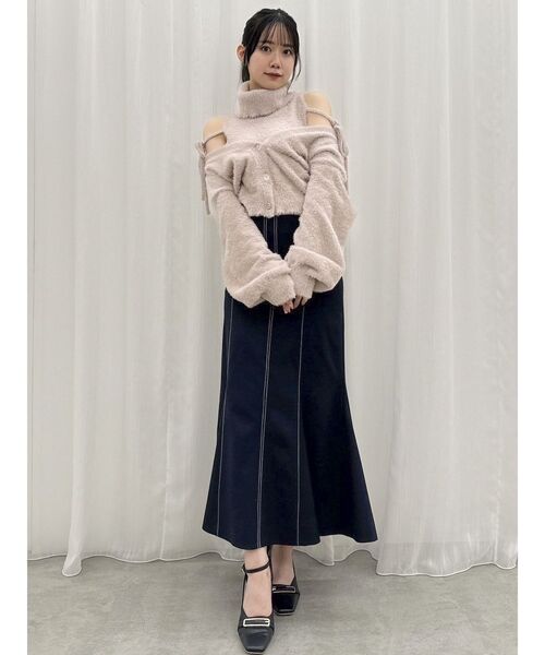 dazzlin（ダズリン）の「ミニシャギーオフタートル（ニット/セーター・レディース・オフホワイト/ライトグレー/ピンク/イエロー/モカ・FREE）」の6枚目の写真