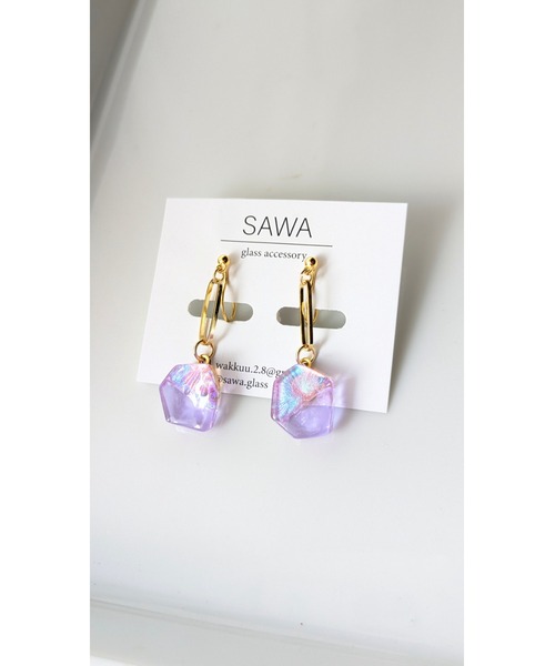 tone(トーン)の「【sawa】オーバルフープ多角形イヤリング(S)(MA)(イヤリング・レディース・ラベンダー・FREE)」の4枚目の写真