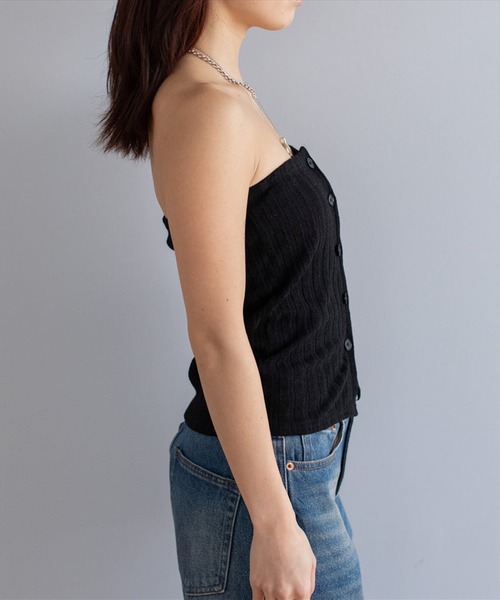 SUWDEE（スーディー）の「rib bustier tops（チューブトップ・レディース・ホワイト/ブラック・FREE）」の13枚目の写真