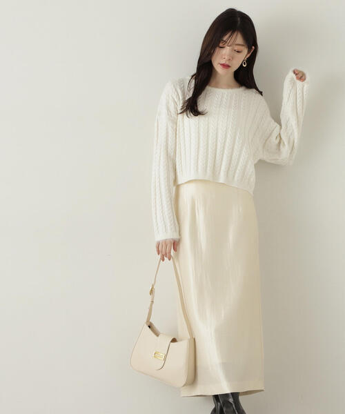 PROPORTION BODY DRESSING（プロポーションボディドレッシング）の「短丈ケーブルニット / 1214270909（ニット/セーター・レディース・ホワイト/グレー/ブルー・FREE）」の7枚目の写真