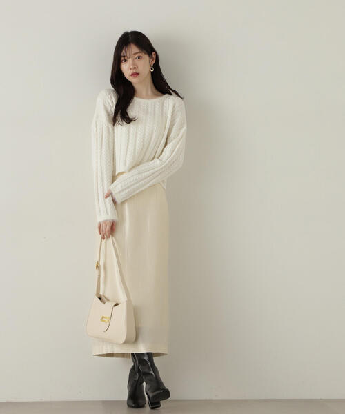 PROPORTION BODY DRESSING（プロポーションボディドレッシング）の「短丈ケーブルニット / 1214270909（ニット/セーター・レディース・ホワイト/グレー/ブルー・FREE）」の9枚目の写真