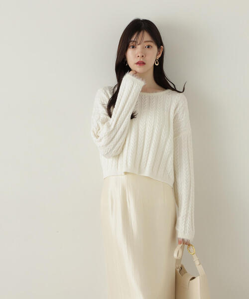 PROPORTION BODY DRESSING（プロポーションボディドレッシング）の「短丈ケーブルニット / 1214270909（ニット/セーター・レディース・ホワイト/グレー/ブルー・FREE）」の10枚目の写真