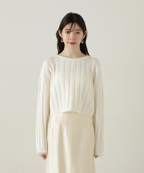 PROPORTION BODY DRESSING（プロポーションボディドレッシング）の「短丈ケーブルニット / 1214270909（ニット/セーター・レディース・ホワイト/グレー/ブルー・FREE）」の12枚目の写真