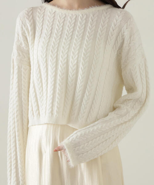PROPORTION BODY DRESSING（プロポーションボディドレッシング）の「短丈ケーブルニット / 1214270909（ニット/セーター・レディース・ホワイト/グレー/ブルー・FREE）」の15枚目の写真