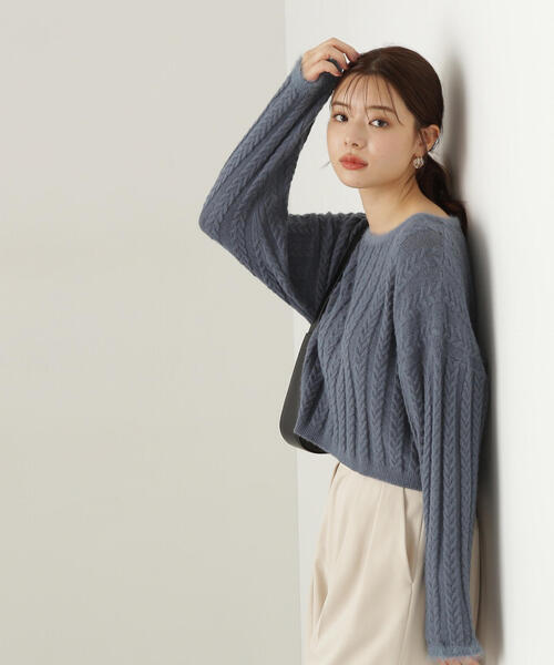 【セール】短丈ケーブルニット / 1214270909（ニット/セーター）｜PROPORTION BODY DRESSING（プロポーションボディドレッシング）