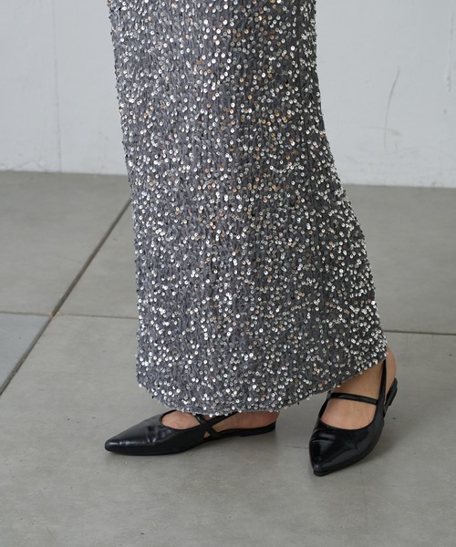 COLONY 2139（コロニートゥーワンスリーナイン）の「スパンコールベロアナロースカート（スカート・レディース・シルバー/ブラック・FREE）」の21枚目の写真
