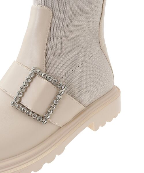 earth music&ecology（アースミュージックアンドエコロジー）の「ORiental TRaffic ビジューニットブーツ（ブーツ・レディース・ベージュ/ブラウン/ブラック・S/M/L/LL）」の18枚目の写真