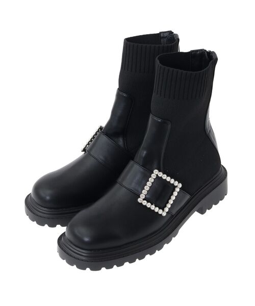 earth music&ecology（アースミュージックアンドエコロジー）の「ORiental TRaffic ビジューニットブーツ（ブーツ・レディース・ベージュ/ブラウン/ブラック・S/M/L/LL）」の20枚目の写真