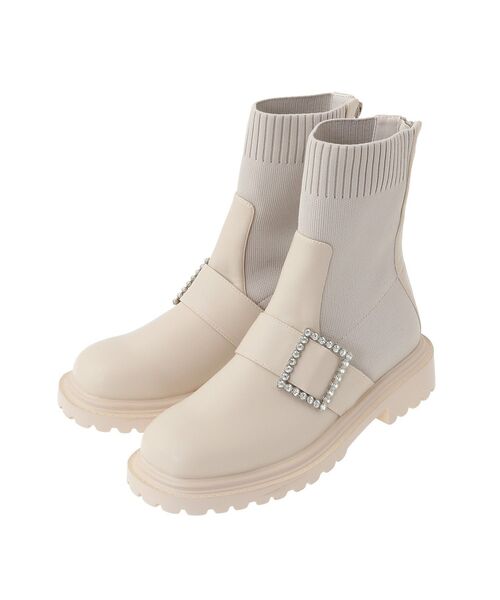 earth music&ecology（アースミュージックアンドエコロジー）の「ORiental TRaffic ビジューニットブーツ（ブーツ・レディース・ベージュ/ブラウン/ブラック・S/M/L/LL）」の21枚目の写真