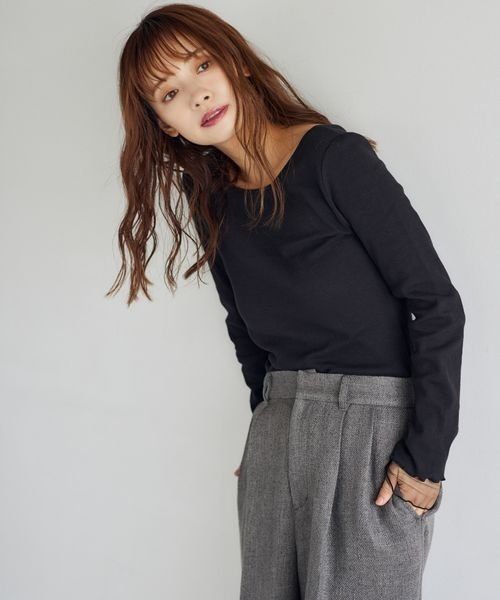 mysty woman(ミスティウーマン)の「チュールレイヤースリーブプルオーバー 152010(Tシャツ/カットソー・レディース・ブラック/グレー/オフホワイト・FREE)」の9枚目の写真