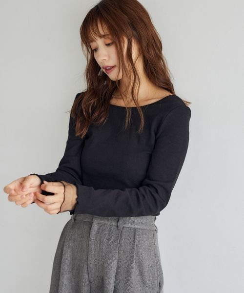 mysty woman(ミスティウーマン)の「チュールレイヤースリーブプルオーバー 152010(Tシャツ/カットソー・レディース・ブラック/グレー/オフホワイト・FREE)」の10枚目の写真