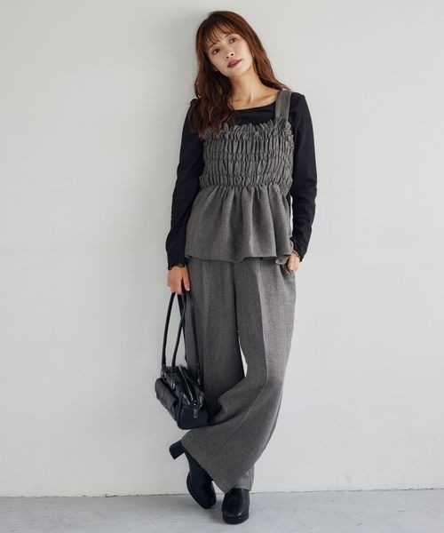 mysty woman(ミスティウーマン)の「チュールレイヤースリーブプルオーバー 152010(Tシャツ/カットソー・レディース・ブラック/グレー/オフホワイト・FREE)」の6枚目の写真