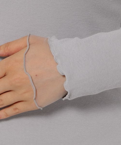 mysty woman(ミスティウーマン)の「チュールレイヤースリーブプルオーバー 152010(Tシャツ/カットソー・レディース・ブラック/グレー/オフホワイト・FREE)」の19枚目の写真