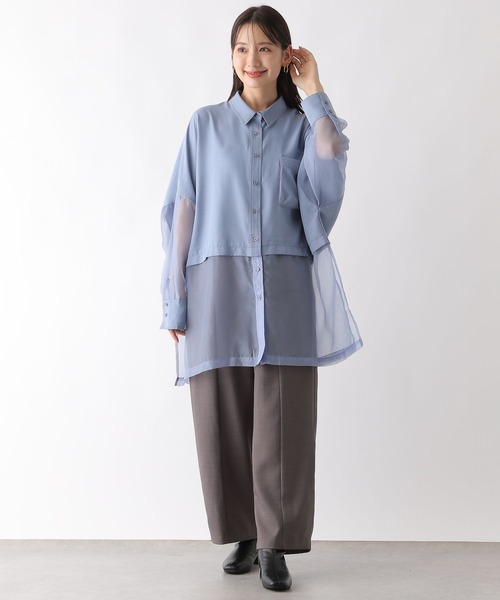 shima shima品m(_ _)m セール】切り替えポンチョシャツ 142661（シャツ/ブラウス