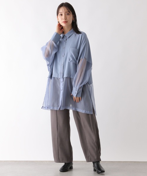 LEPSIM(レプシィム)の「切り替えポンチョシャツ 142661(シャツ/ブラウス・レディース・オフホワイト/チャコールグレー/ライトブルー・FREE)」の19枚目の写真