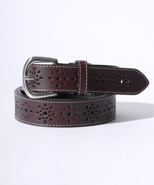 SOMETHING（サムシング）の「SOMETHING/サムシング 本革 30mm パンチングレザーベルト（ベルト・レディース・ブラック/ブラウン系その他/ブラウン系その他2/ブラック系その他/レッド系その他/レッド/ダークブラウン/ブラウン・FREE）」の6枚目の写真
