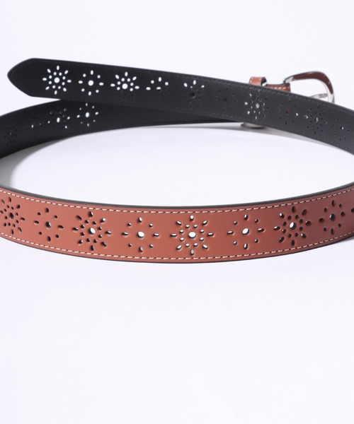 SOMETHING（サムシング）の「SOMETHING/サムシング 本革 30mm パンチングレザーベルト（ベルト・レディース・ブラック/ブラウン系その他/ブラウン系その他2/ブラック系その他/レッド系その他/レッド/ダークブラウン/ブラウン・FREE）」の9枚目の写真