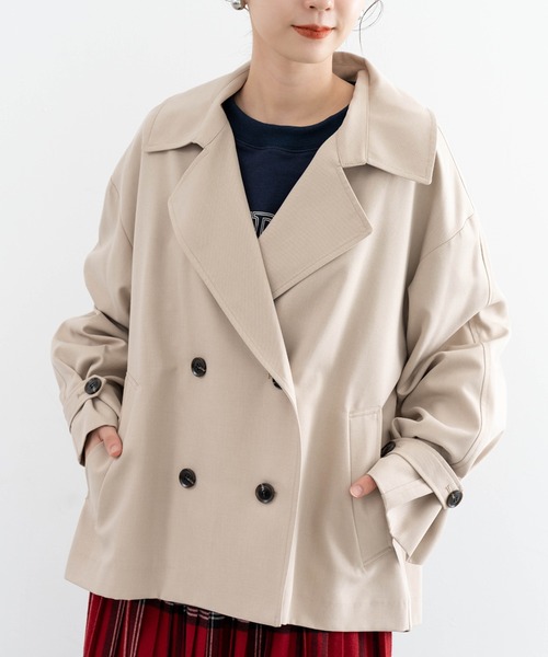 ANNA LUNA(アンナルナ)の「【ANNA LUNA】 ジャケット感覚で羽織るショートトレンチコート(トレンチコート・レディース・ベージュ/カーキ・LARGE/MEDIUM)」の4枚目の写真